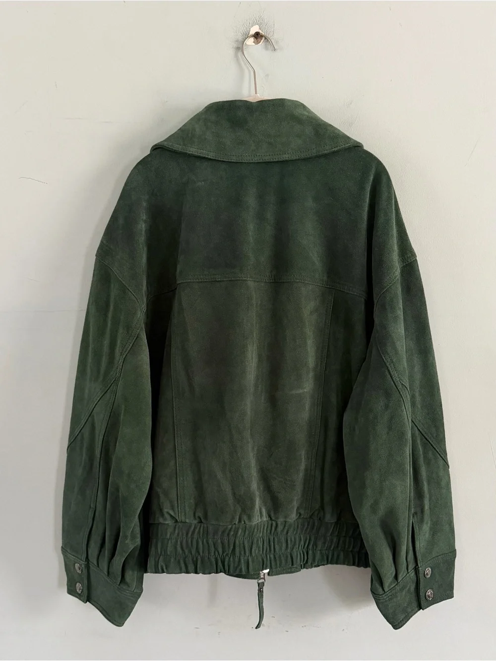NWT Free People We The Free Desert Moon Green Grove Suede Bomber Jacket